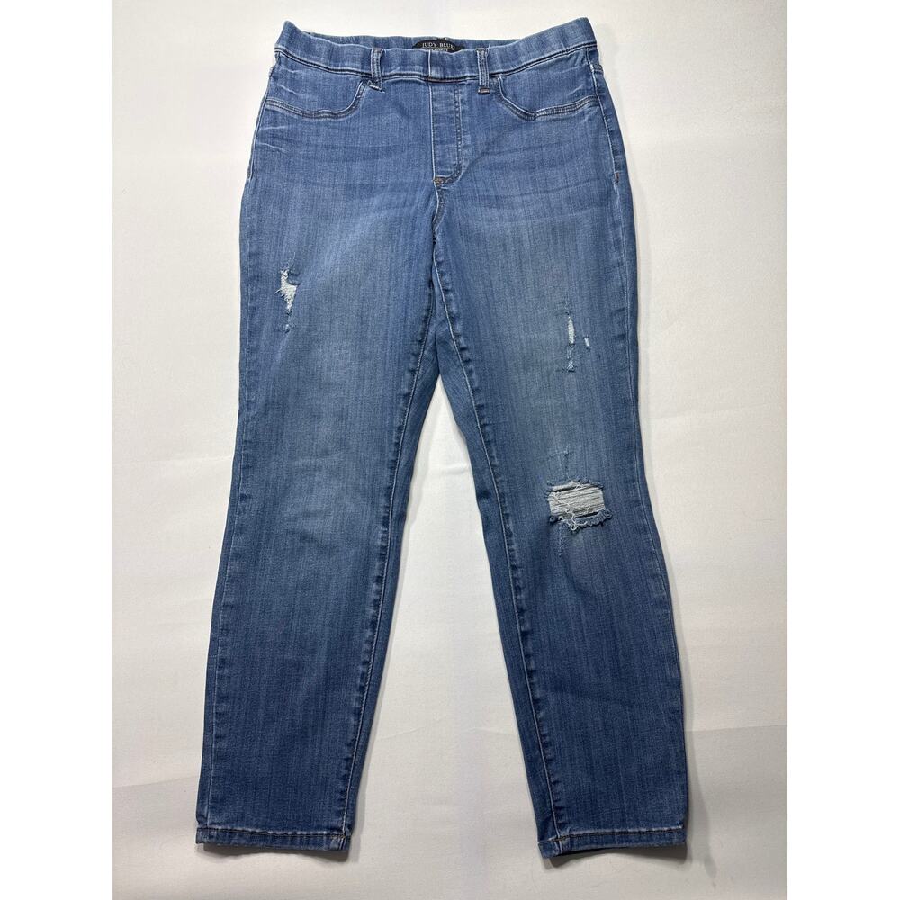 Judy Blue Women's Distressed Skinny Fit Blue Jeans - Size 13/31 (31x27.5)